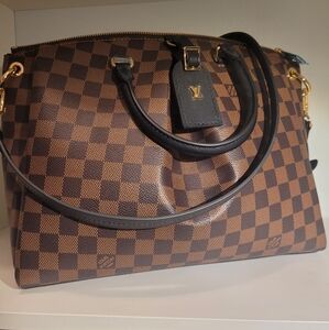 Brown and Black Checkered Tote